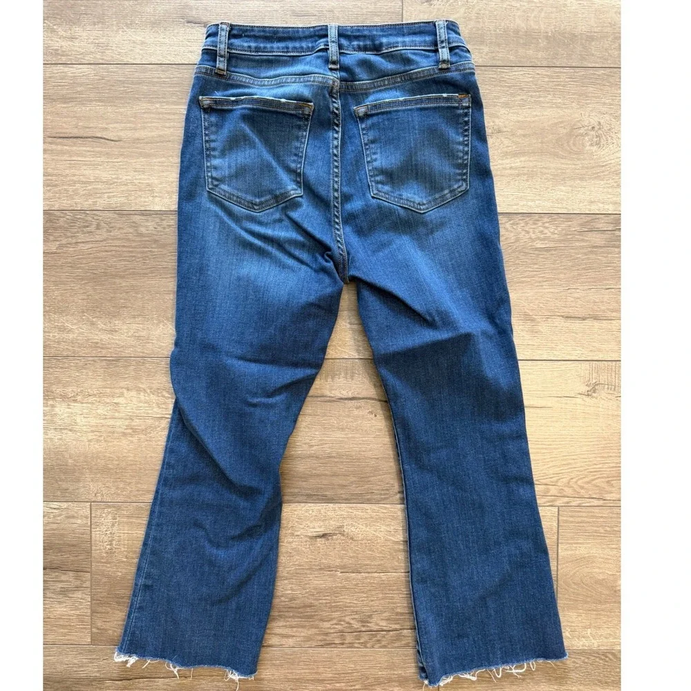 FRAME Le Crop Mini Boot Jeans Blue High Rise Raw Hem Size‎ 27